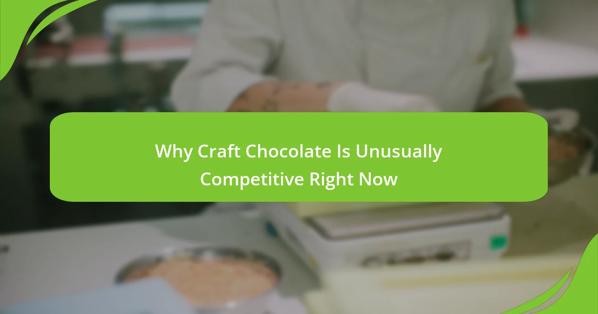 Why Craft Chocolate Is Unusually Competitive Right Now