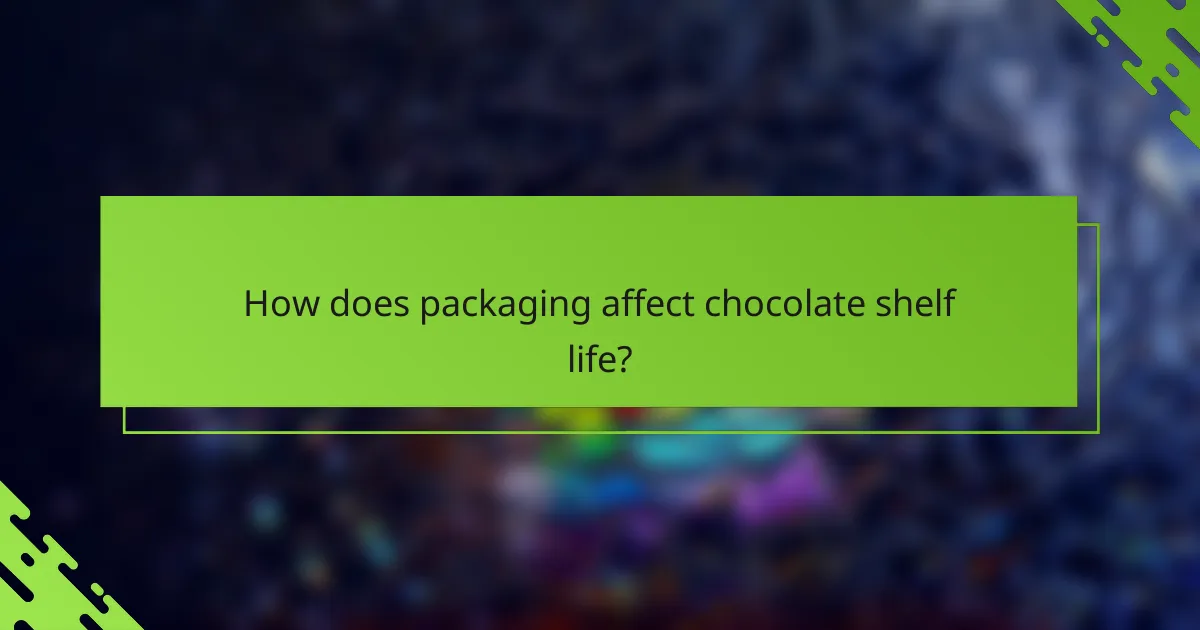 How does packaging affect chocolate shelf life?
