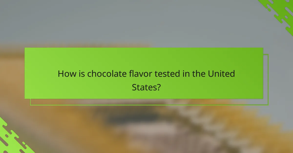 How is chocolate flavor tested in the United States?