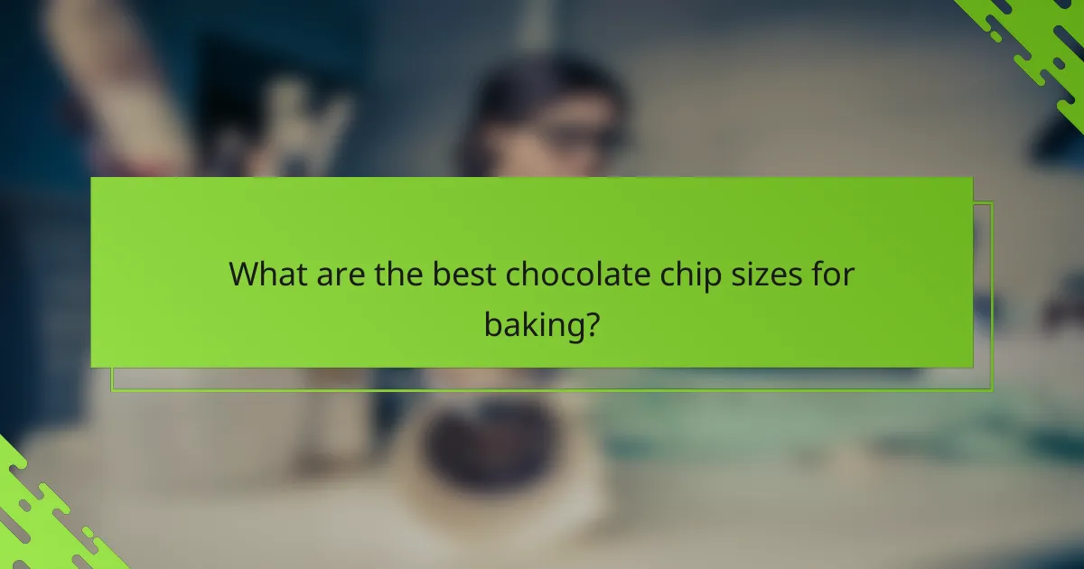 What are the best chocolate chip sizes for baking?