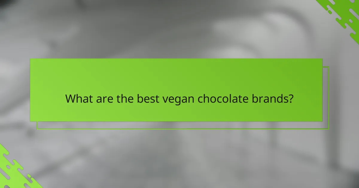 What are the best vegan chocolate brands?