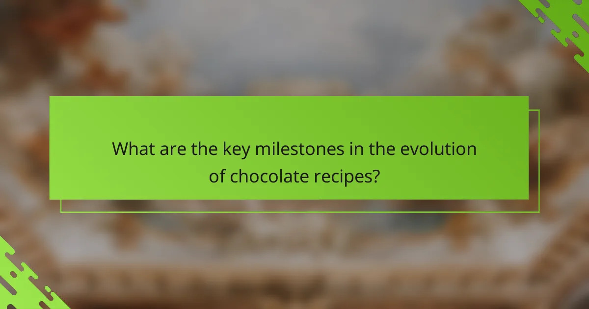 What are the key milestones in the evolution of chocolate recipes?