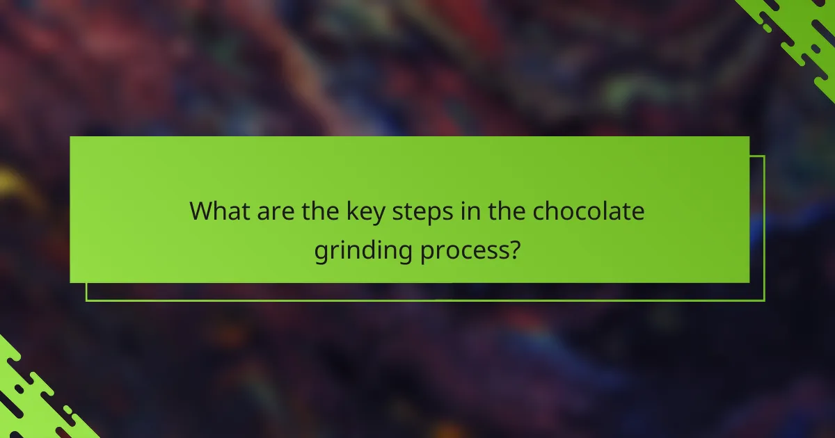 What are the key steps in the chocolate grinding process?