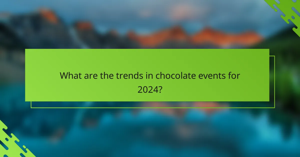 What are the trends in chocolate events for 2024?